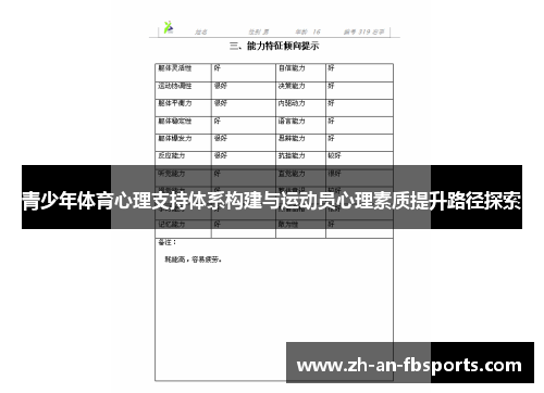 青少年体育心理支持体系构建与运动员心理素质提升路径探索